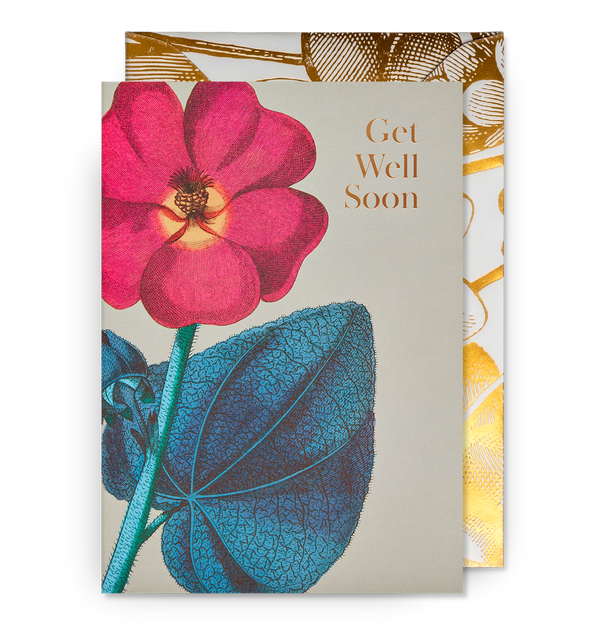 Lagom Design Get Well Soon Card Hollyhock Greeting Card