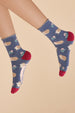 Powder Snuffling Hedgehogs Ankle Socks - Navy