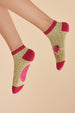 Powder Ladybird Trainer Socks - Sage