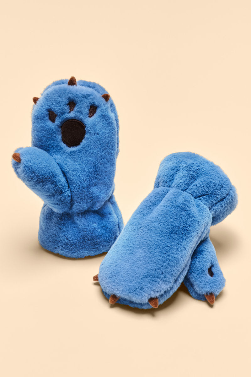 Powder Powder Pals Mittens - Bear Paw in Sky Blue