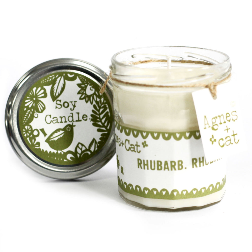 Agnes + Cat Jam Jar Candle - Rhubarb Rhubarb