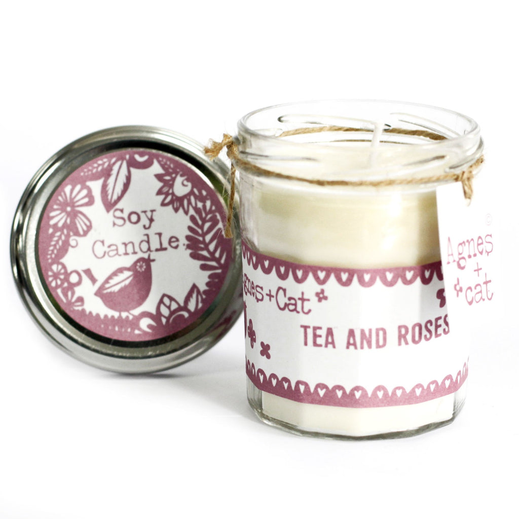 Agnes + Cat Jam Jar Candle - Tea & Roses