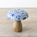 Blue Hare Wooden Mushroom, 10cm