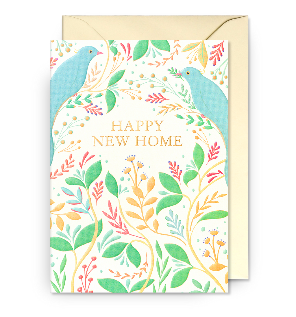 Happy New Home Decorative Floral Greeting Card