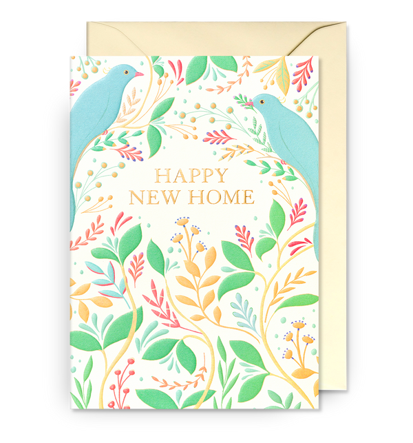 Happy New Home Decorative Floral Greeting Card