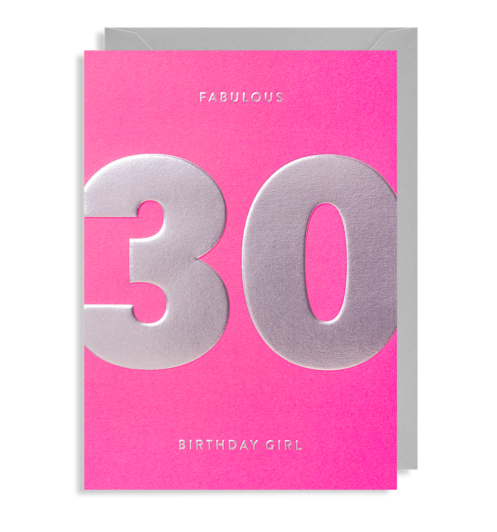 Fabulous 30 Birthday Girl Greetings Card - Lagom Design