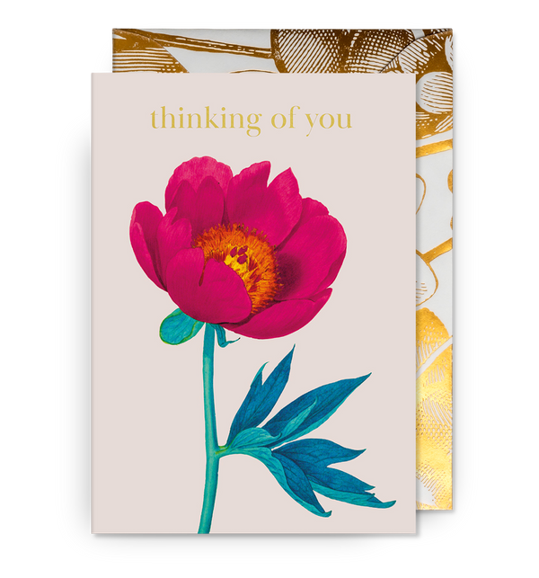 Lagom Design Thinking of You Peonia Greeting Card