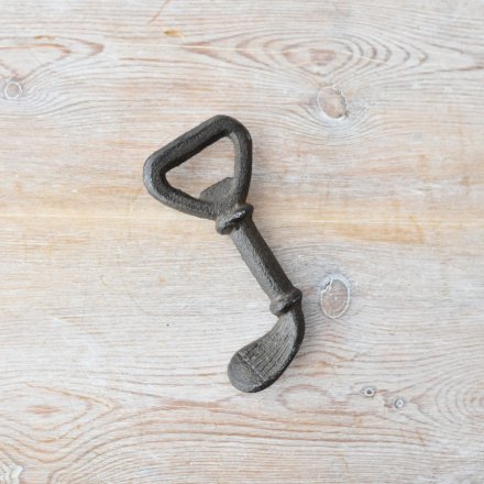 Cast Iron Gold Club Bottle Opener