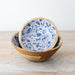 Enamel Blue Floral Bowl