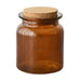 Portland Living Amber Glass Storage Jar with Cork Lid - 11cm