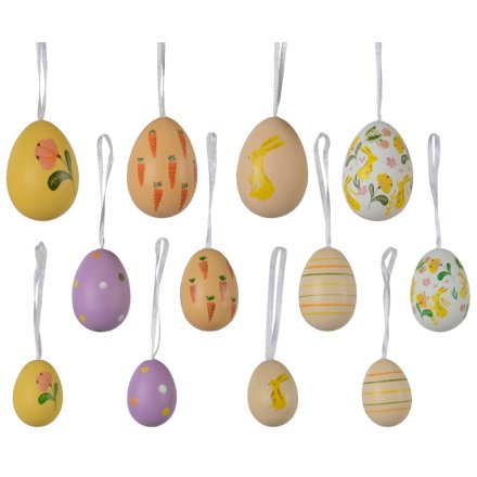 Decoris Pack of 12 mixed sizes Egg Hangers
