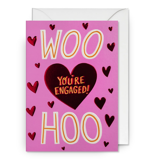 Lagom Design Woo Hoo! Love Hearts Engagement Card