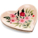 Wood Heart Flower Trinket Dish, 11cm
