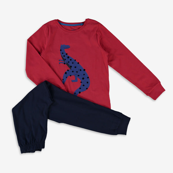 JOULES Red & Navy Two Piece Pyjama Set