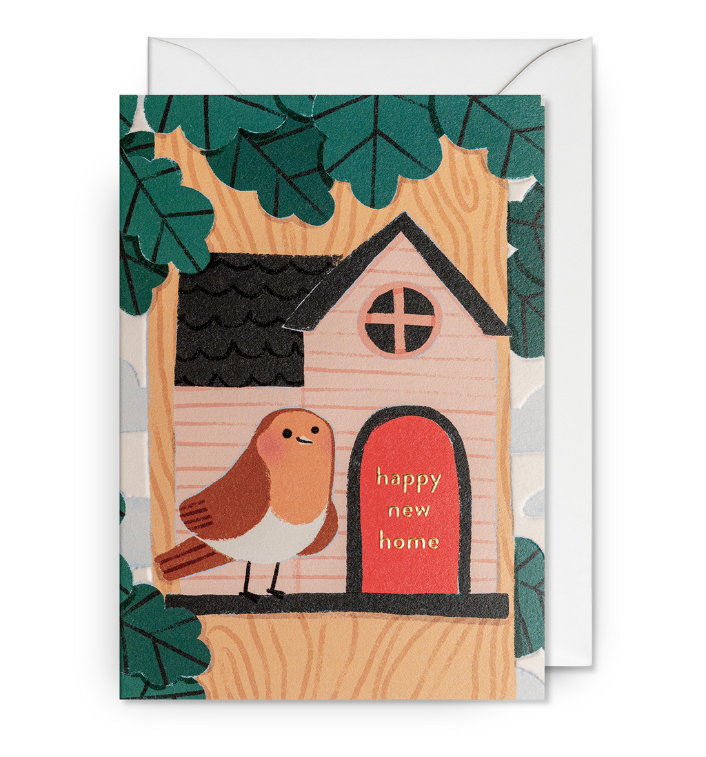 Little Bird House Happy New Home Card-Greeting Card