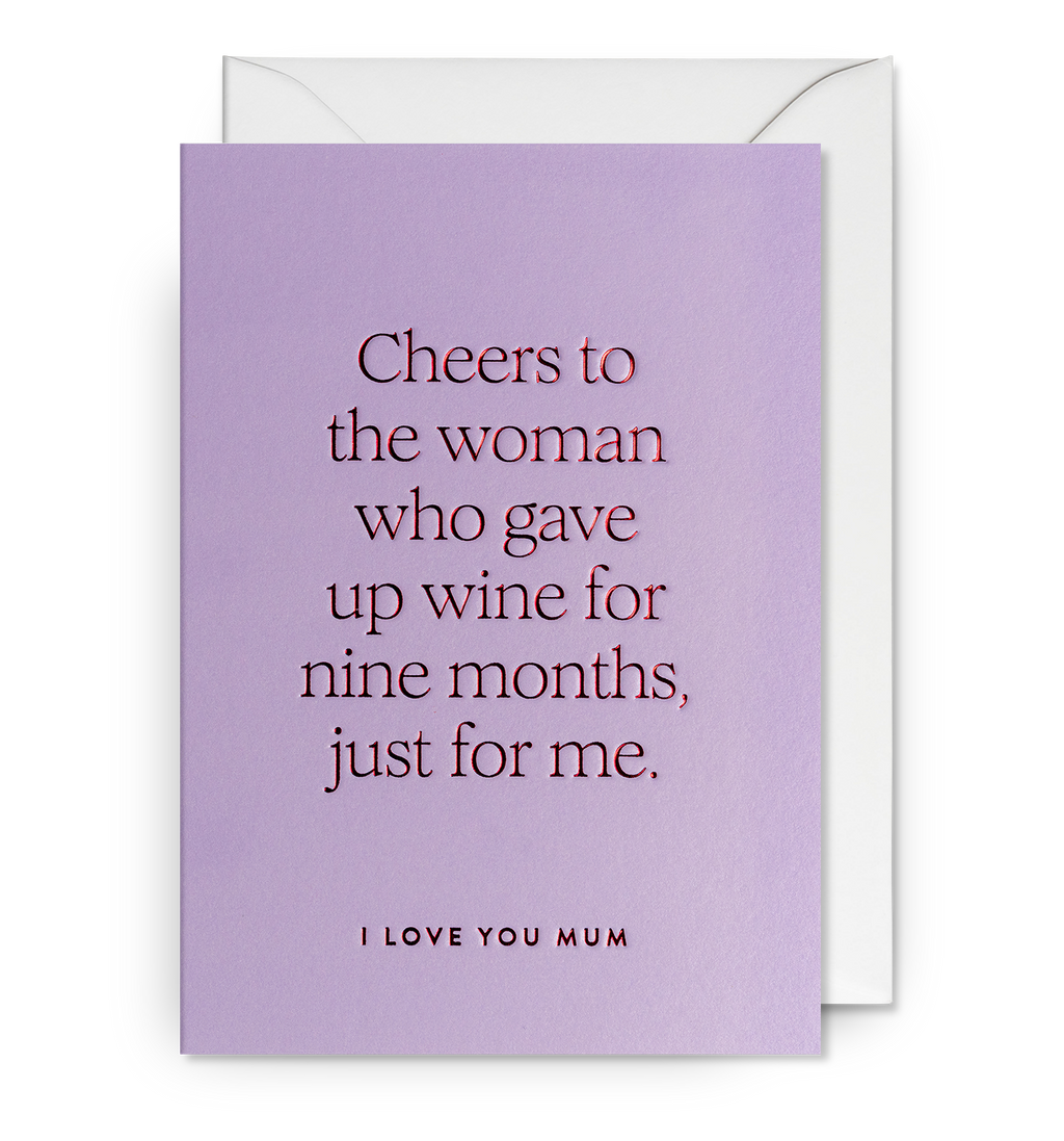 Lagom Design Cheers to the Woman Who Gave Up Wine Mother’s Day Card-Greeting Card