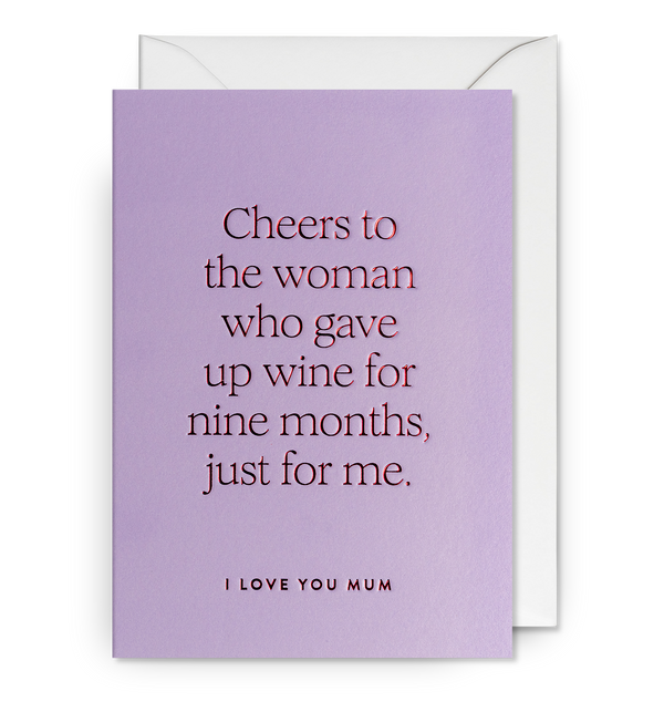 Lagom Design Cheers to the Woman Who Gave Up Wine Mother’s Day Card-Greeting Card