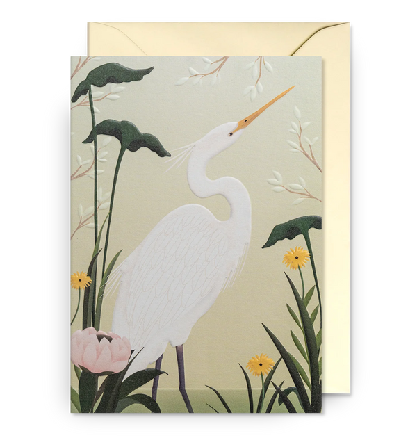Lagom Design White Heron Greeting Card