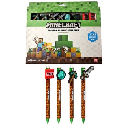 Minecraft Erasable Pens with Minecraft Tools Silicone