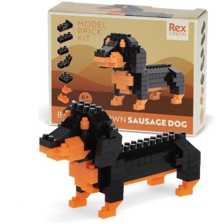 Rex London Build Your Own Charming Sausage Dog Model Brick Kit