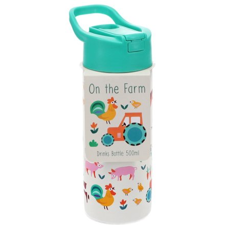 Farmyard Stainless Steel Bottle Push Button Lid 500ml
