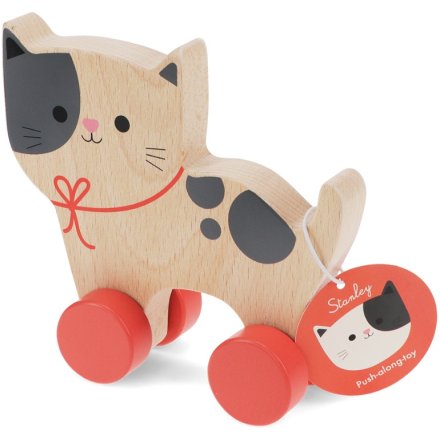 Rex London Cat Wooden Push Along Toy