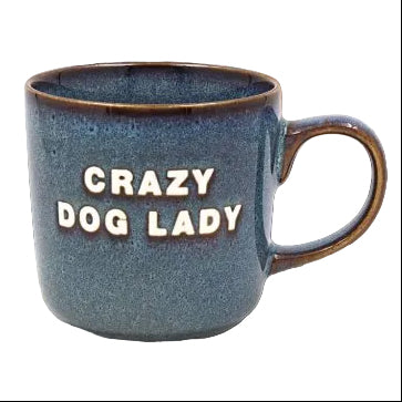 Blue Crazy Dog Lady Mug