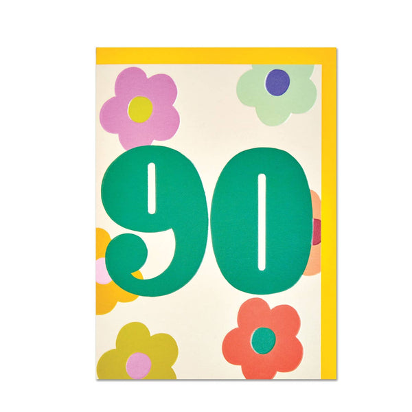 Raspberry Blossom Age 90 Card