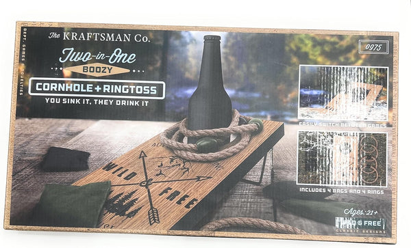 Two in One; Cornhole and Ringtoss Games