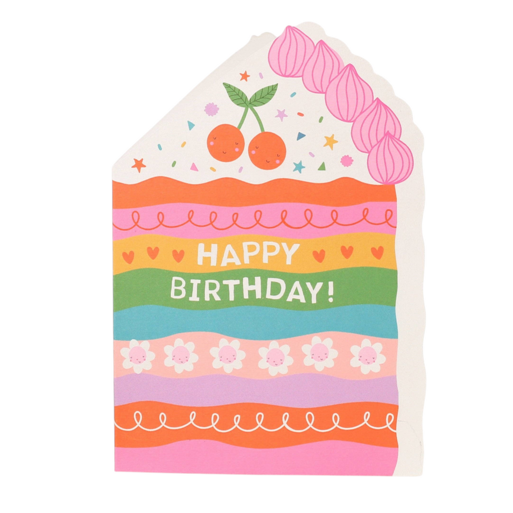 Mifkins Rainbow Sprinkle Cake Die Cut Luxury Birthday Card For Kids