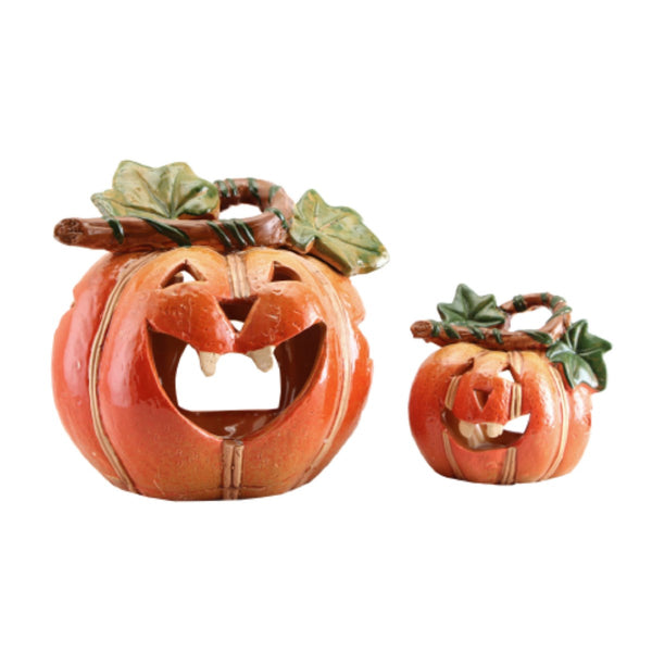 Gisela Graham Ceramic Pumpkin Nitelite Ornament - Small/Large