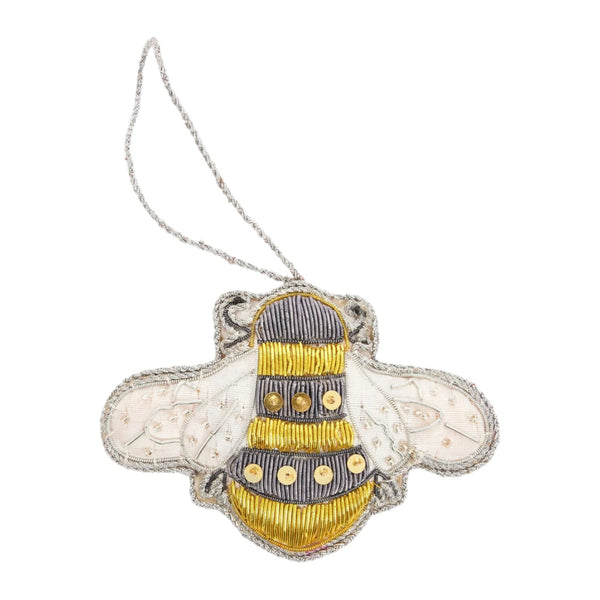Multicoloured Bee Christmas Decoration 8x11cm
