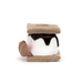 Small plush toy resembling a marshmallow a white background