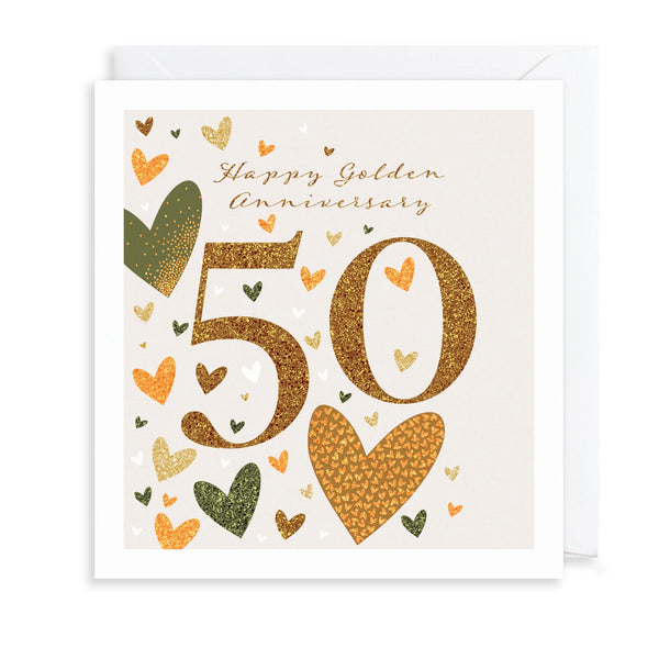 The Art File 50th Wedding Anniversary Greetings Card
