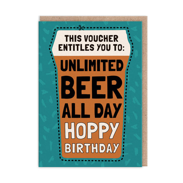 Ohh Deer Unlimited Beer Voucher Birthday Card