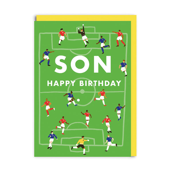 Ohh Deer Football Pitch Happy Birthday Son Greeting Card