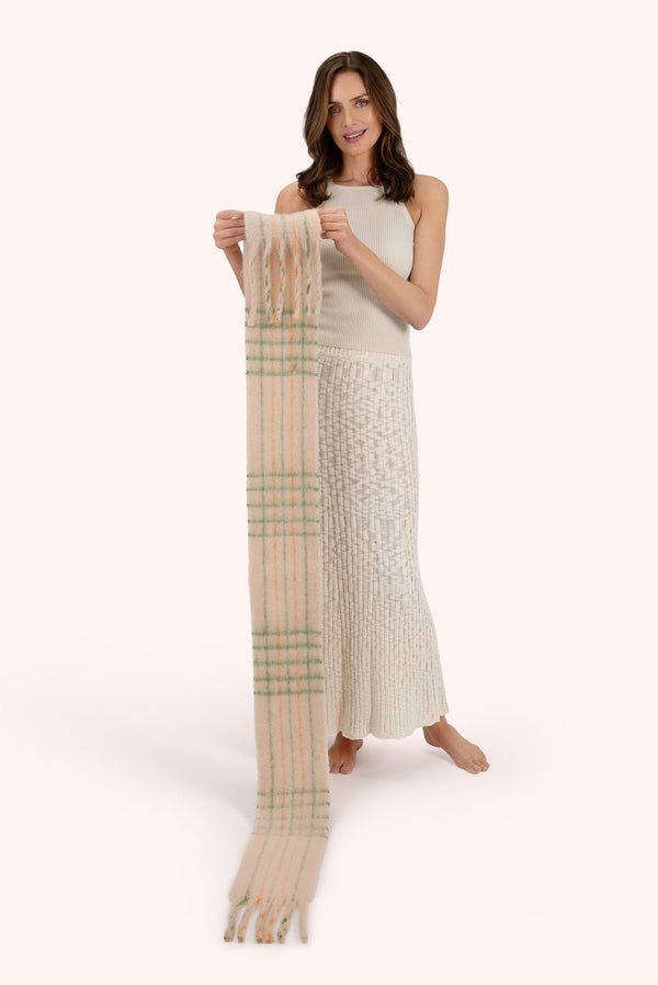Powder Angelica Cosy Scarf - Cream & Sage