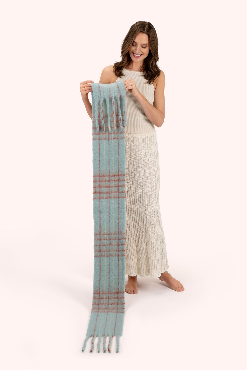 Powder Angelica Cosy Scarf - Ice & Tangerine