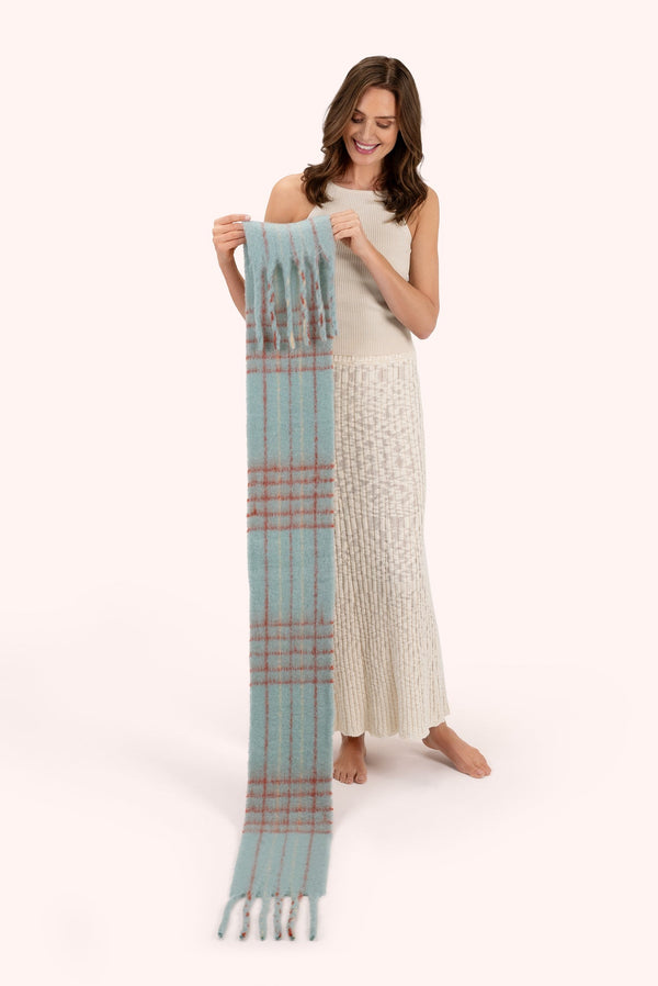 Powder Angelica Cosy Scarf - Ice & Tangerine