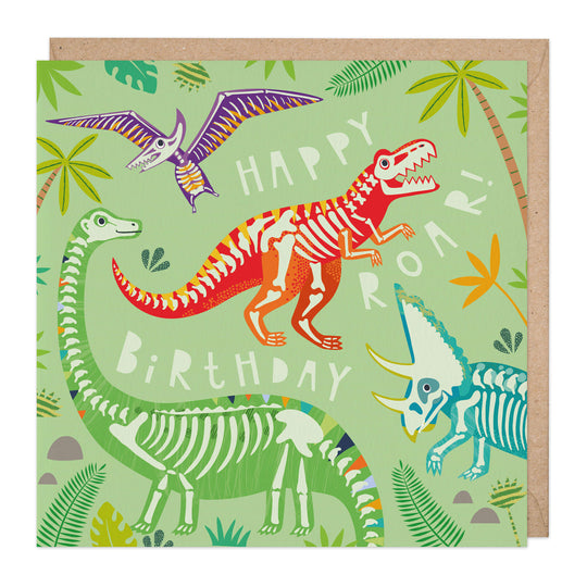 Whistlefish Dinosaur Glow In The Dark Birthday Card