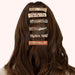 Powder Embroidered Hair Bars - Navy & Tangerine Leaves