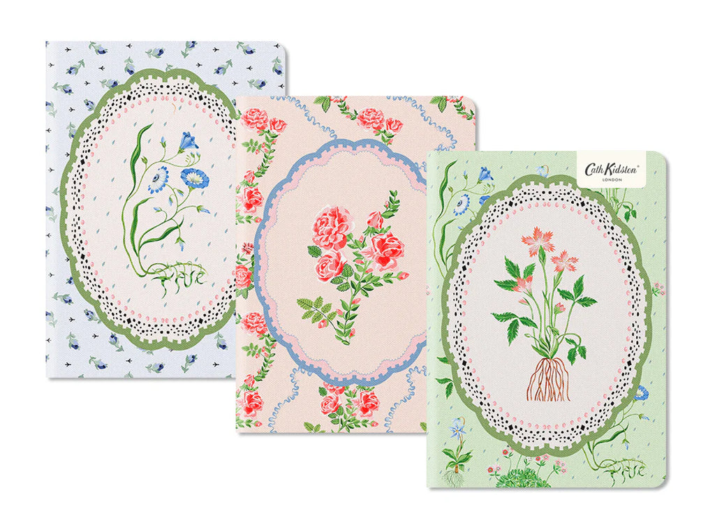 Ohh Deer Cath Kidston Floral Vignette Premium 3x Stitched Notebook Set (A5 Mini)