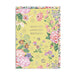 Floral birthday card with colorful flowers and text on a yellow background