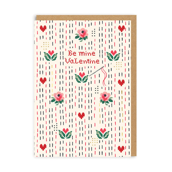 Ohh Deer Cath Kidston Stitch Ditsy - Be Mine Valentine Greeting Card