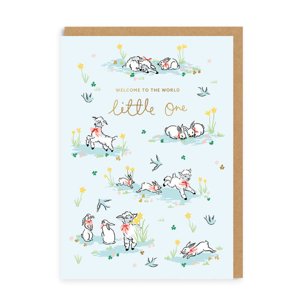 Ohh Deer X Cath Kidston - Hello Little One Lambs Greeting Card