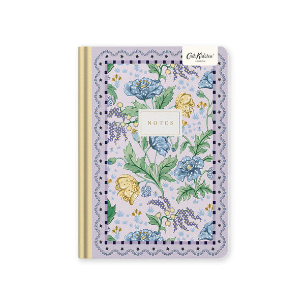 Floral notebook with a checkered border on a white background