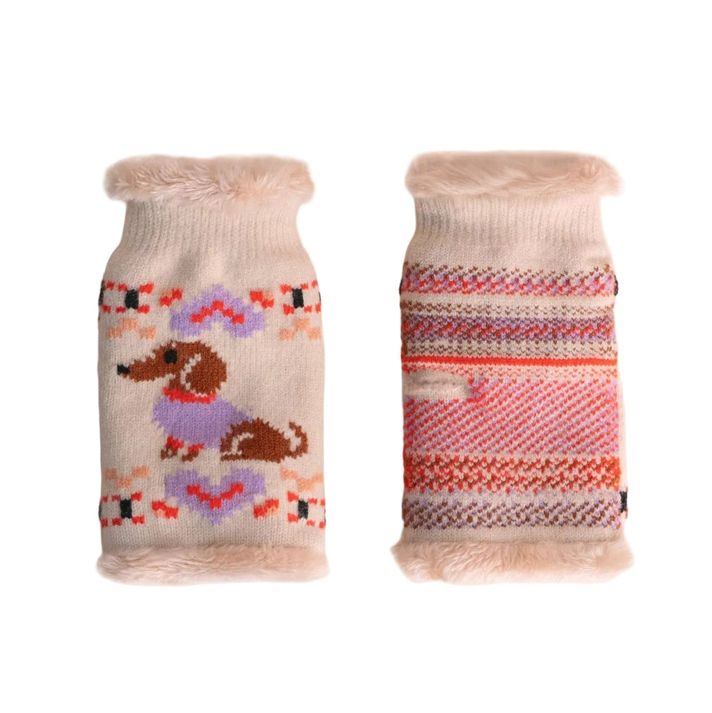 Pair of patterned socks with a white background