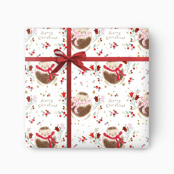 Whistlefish Hedgehogs Christmas Wrapping Paper