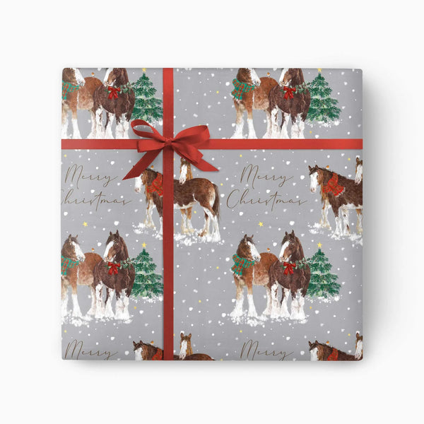 Whistlefish  Festive Horses Christmas Wrapping Paper
