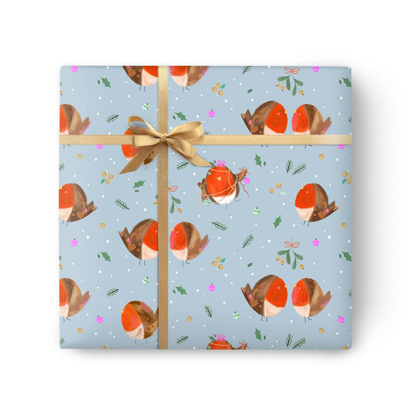 Whistlefish Jolly Robins Christmas Wrapping Paper